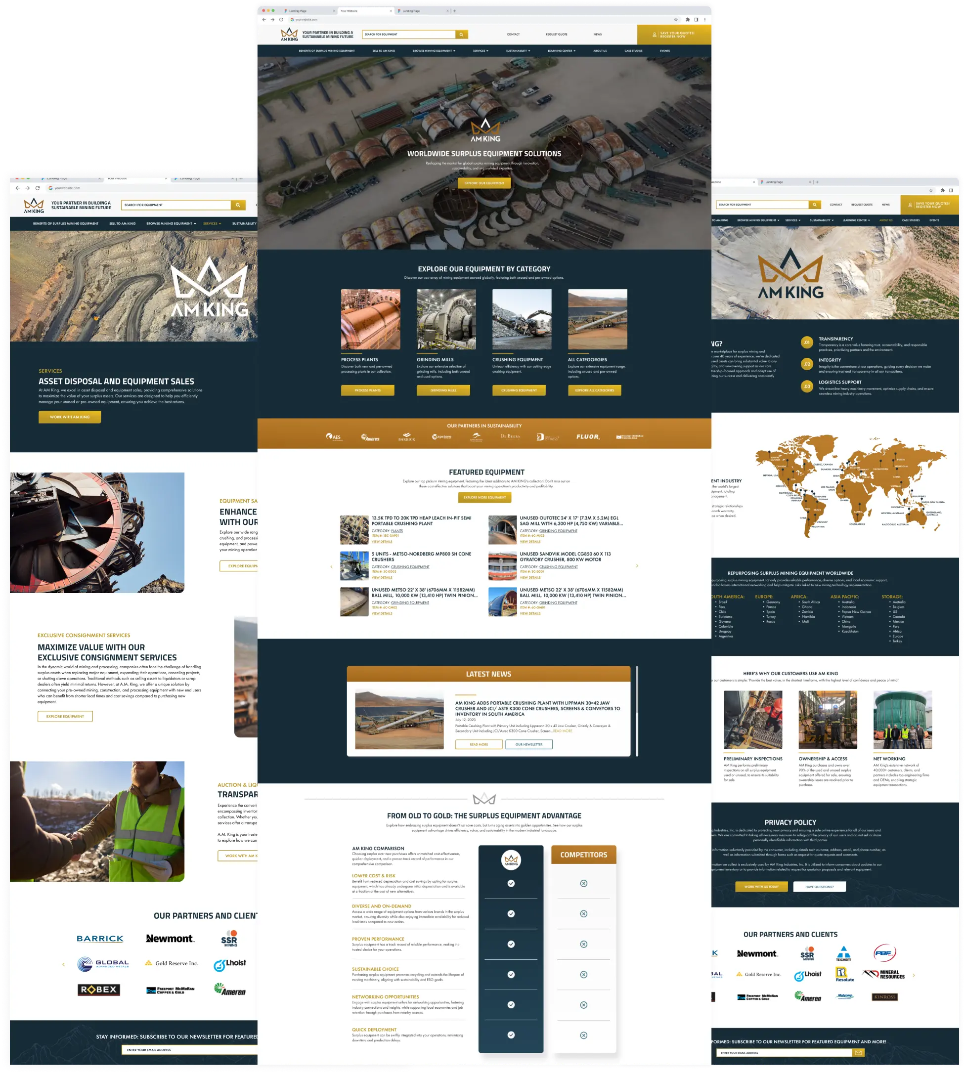 Showcase of AM King’s redesigned website with company insights.